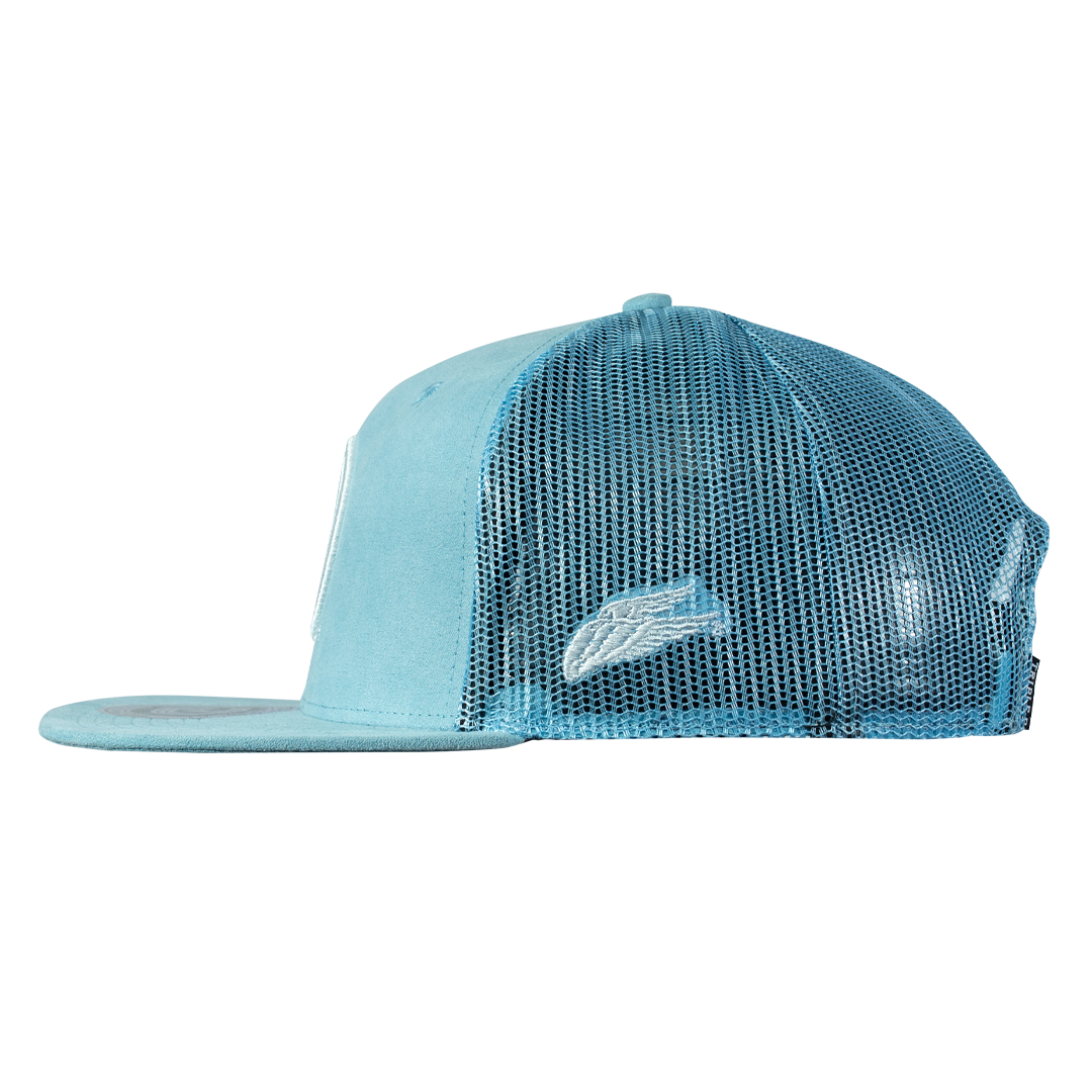 Dallaska Glacier Blue Suede Trucker Cap