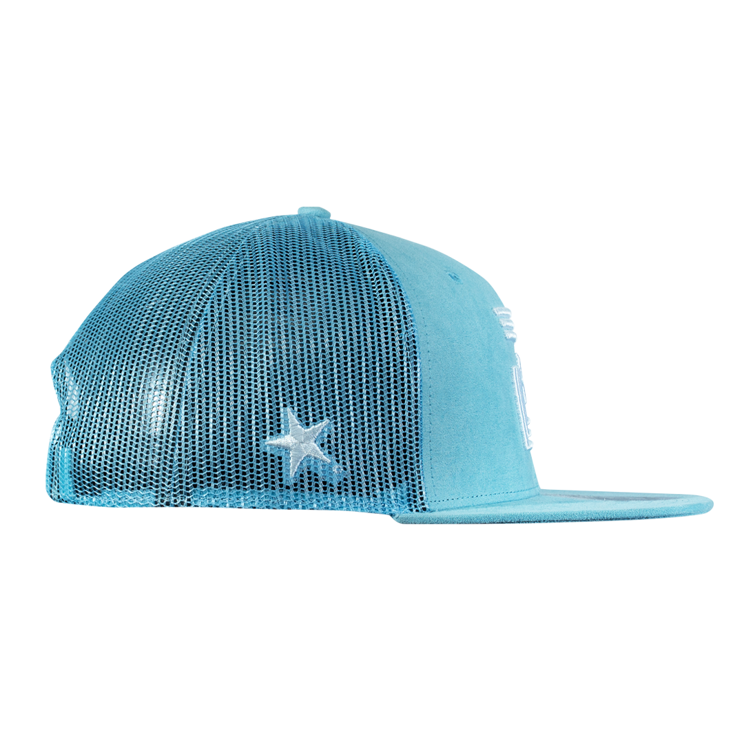 Dallaska Glacier Blue Suede Trucker Cap