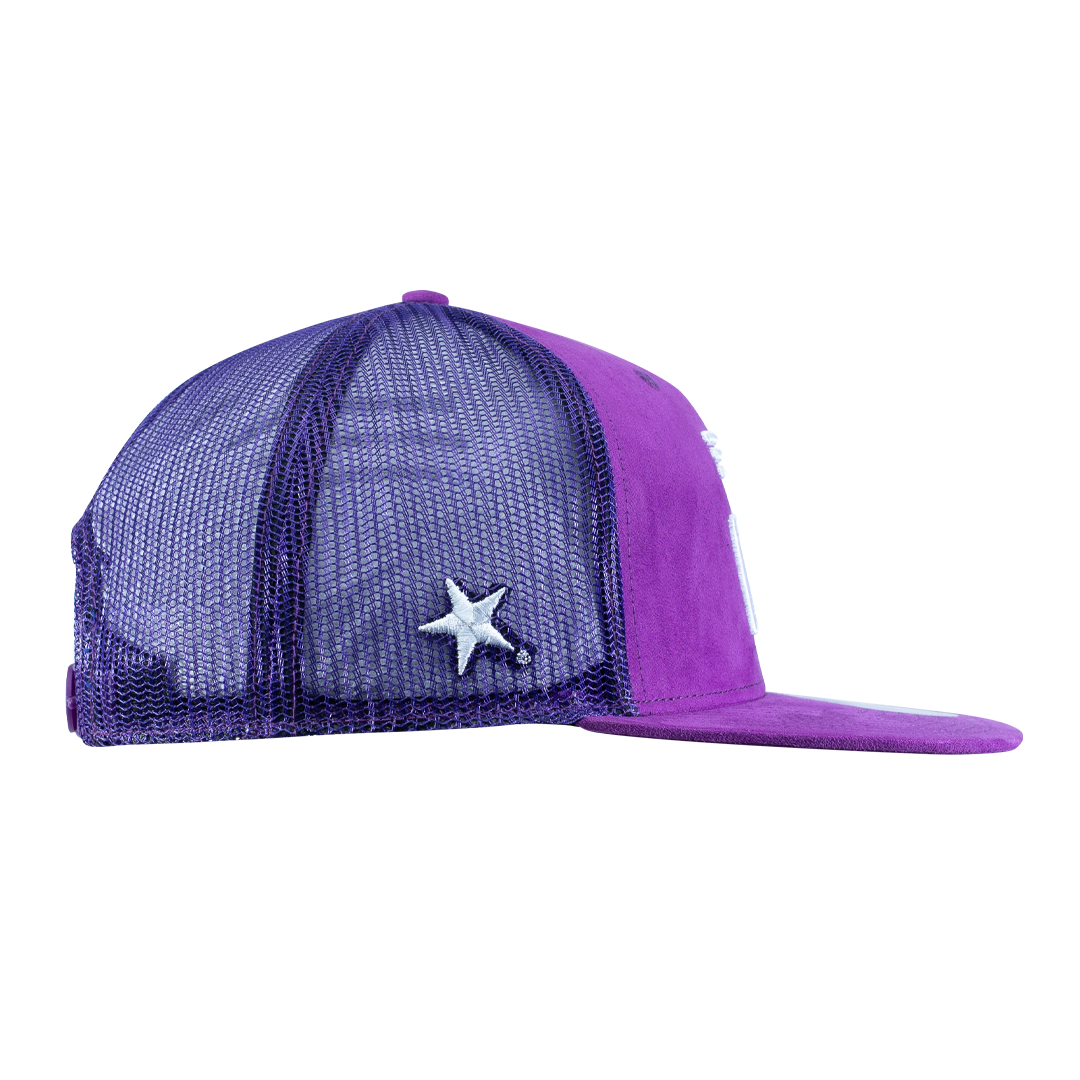 Purple Suede Trucker Cap